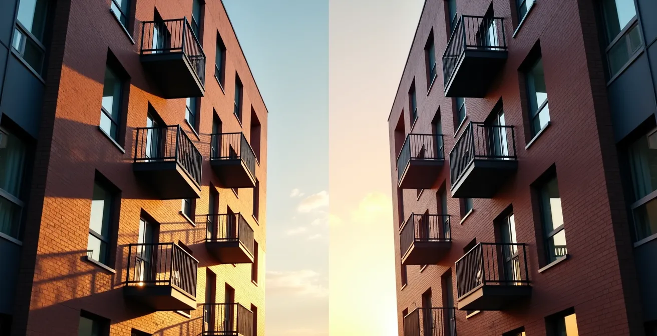 Schéma visuel comparant les avantages fiscaux entre détention personnelle et société par actions pour un immeuble locatif