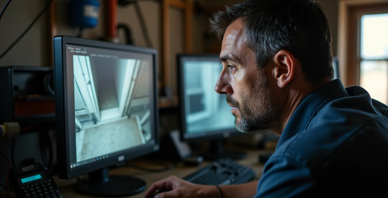 Inspection par caméra d'un drain français pour diagnostic préventif après 30 ans